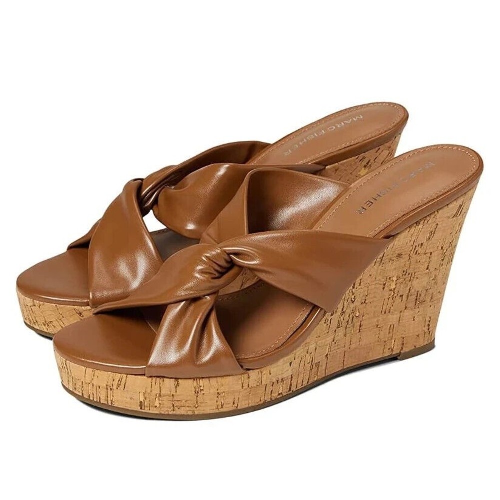 Marc Fisher Bonia Wedge Sz 9 Slide Sandle Nwt High Heel Platform Sexy